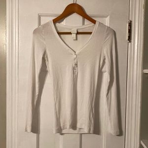 H&M White Henley